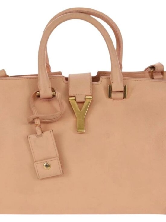 Saint Laurent Handbags - SAINT LAURENT Petit Kabas Hand Bag Leather 2way Pink Gold Auth